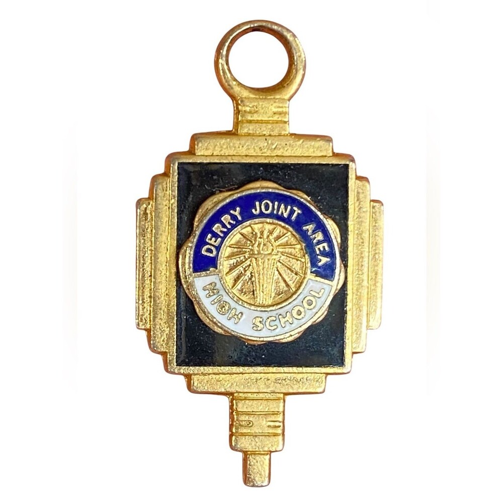 Vintage Derry Joint Area High School Charm Pendant Gold Filled